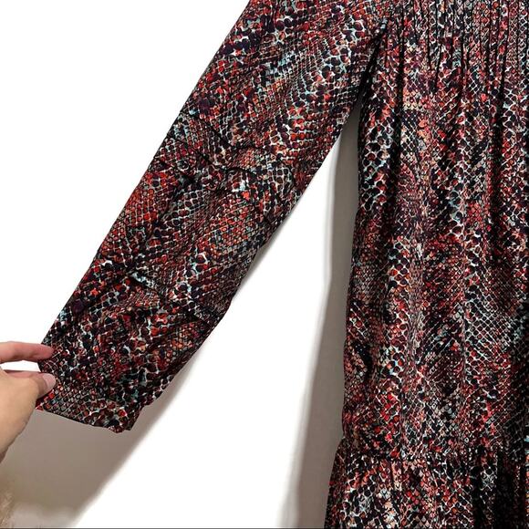 NICHOLAS Women's Devan Gathered Snake-print Crepe Mini Dress Size 4 NWT - Picture 8 of 14